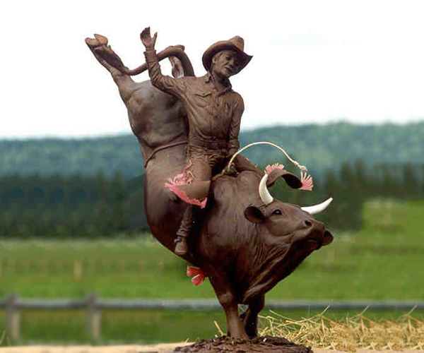 National pro-rodeo finals bull rider bronze sculpture