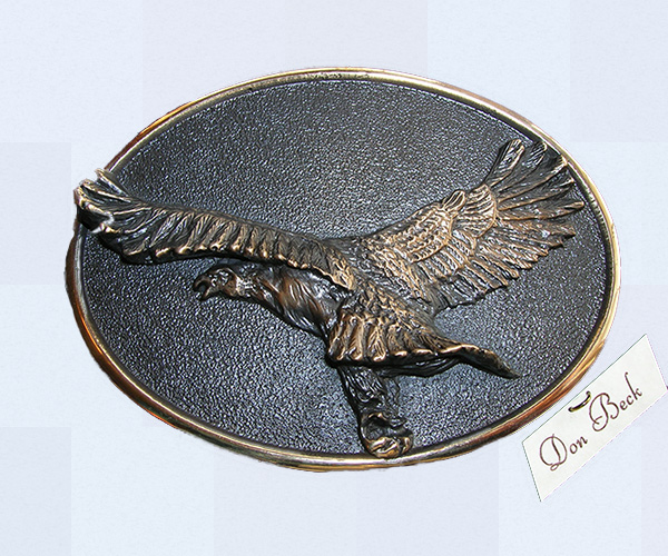 American Bald Eagle bronze belt buckle
