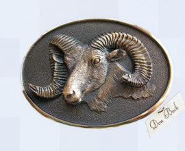 Rocky Mountain Bighorn Sheep bronze belt buckle