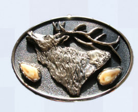Rocky Mountain Elk bronze belt buckle