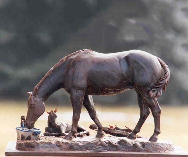 American Quarter Horse bronze sculpture