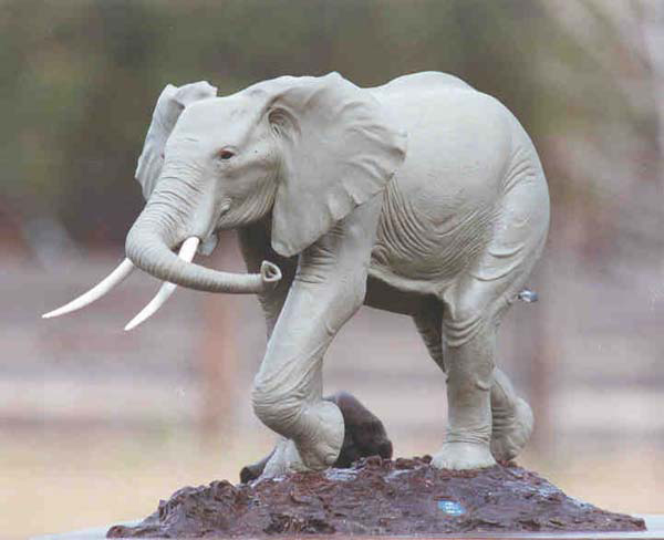 African elephant bronze sculpture