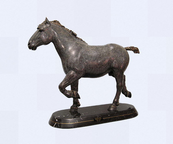 French Percheron Draft horse bronze sculpture