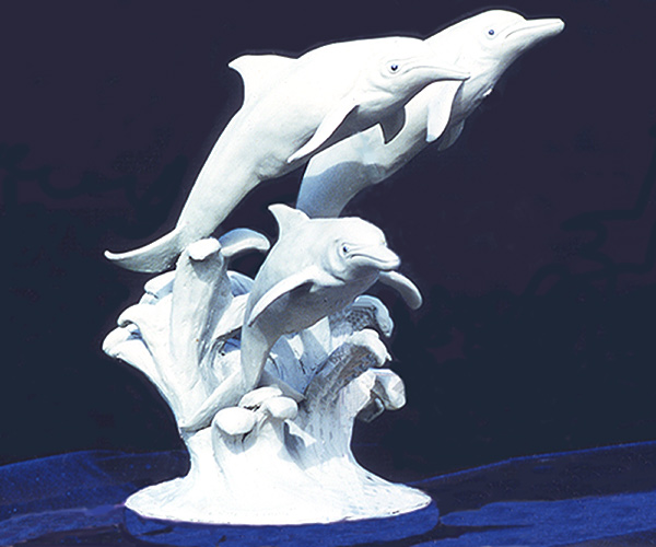 Dolphin bronze sculpture