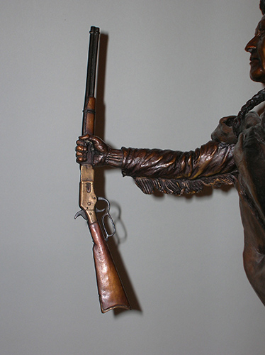 Chief Joseph Bronze Sculpture, 44-40 Winchester "Yellow Boy" carbine
